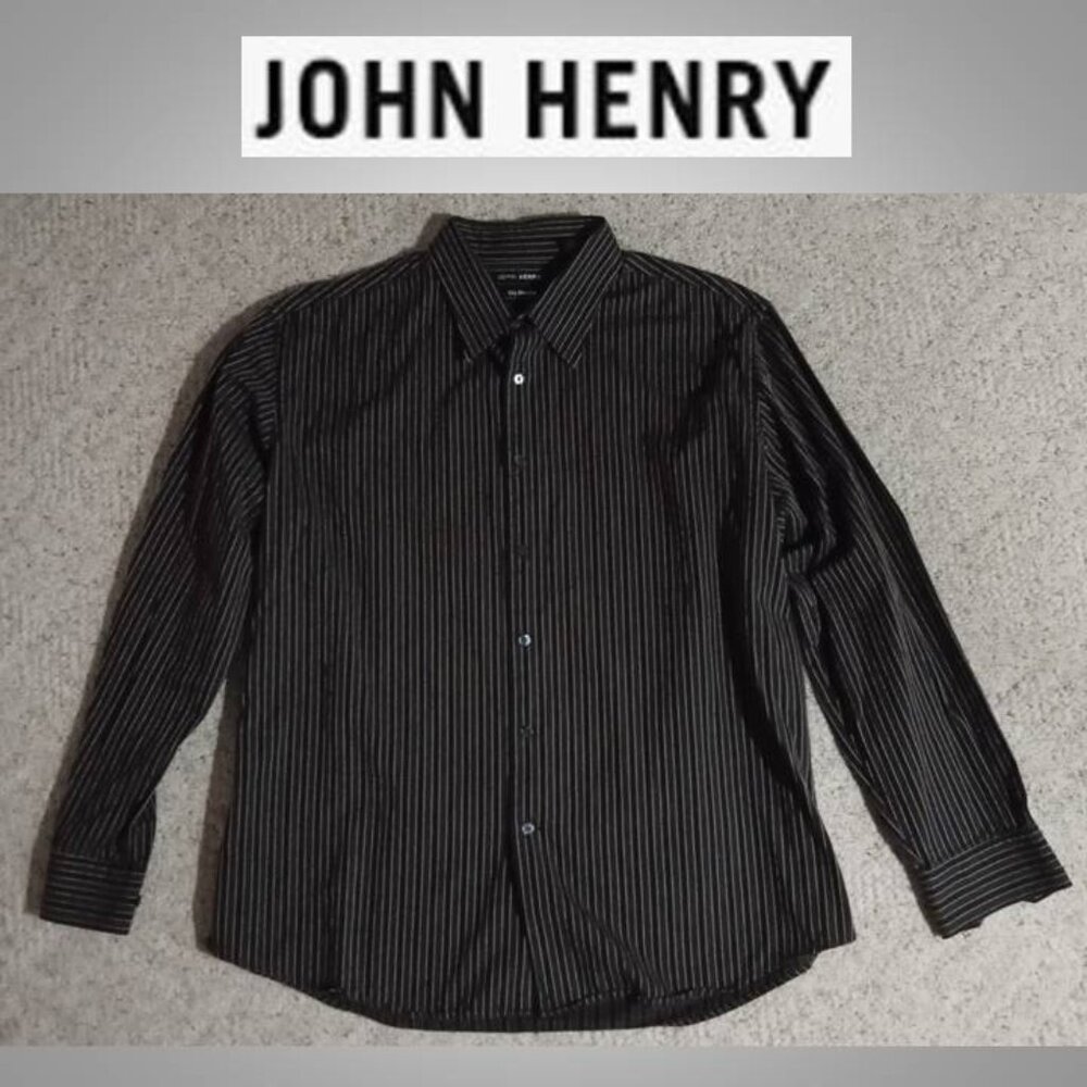 🔥3/$30 John Henry button down dress shirt men's size XL
